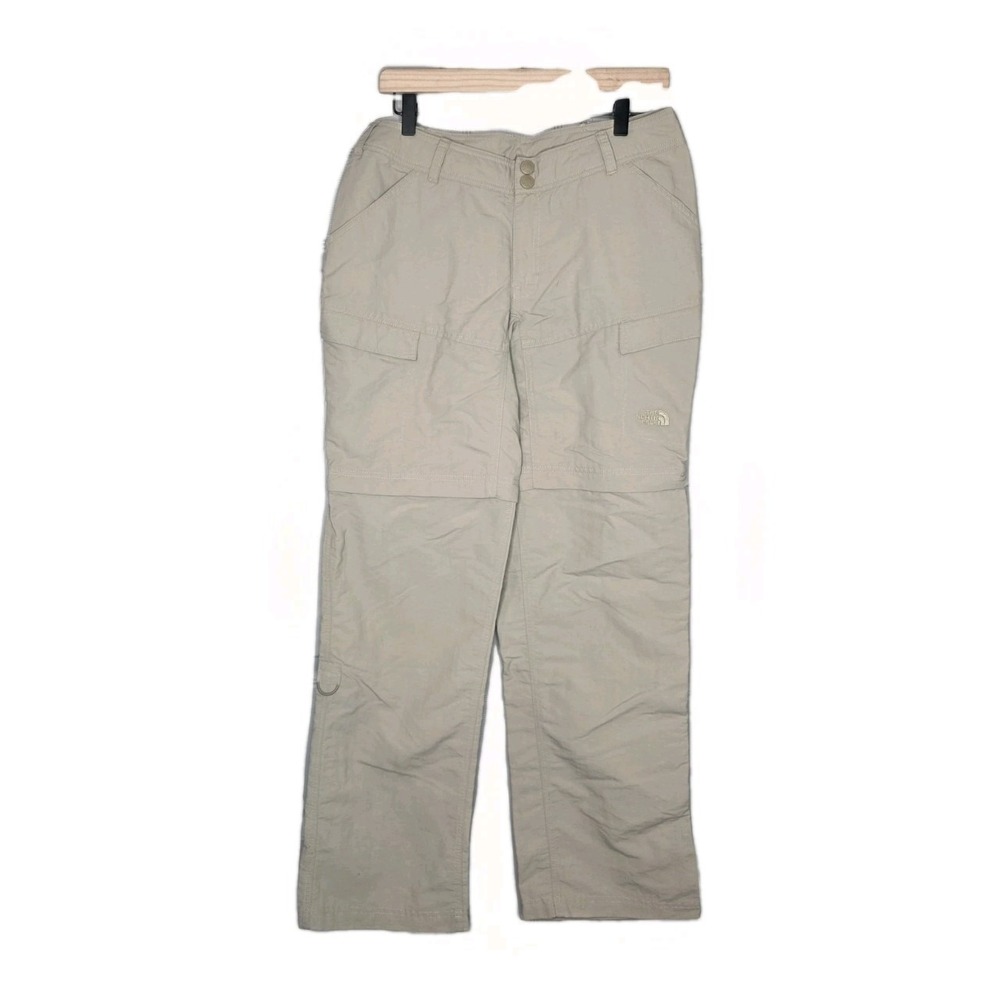 The North‎ Face CONVERTIBLE Outdoor CARGO Pants Womens Size 10 Tan Zip Off Leg